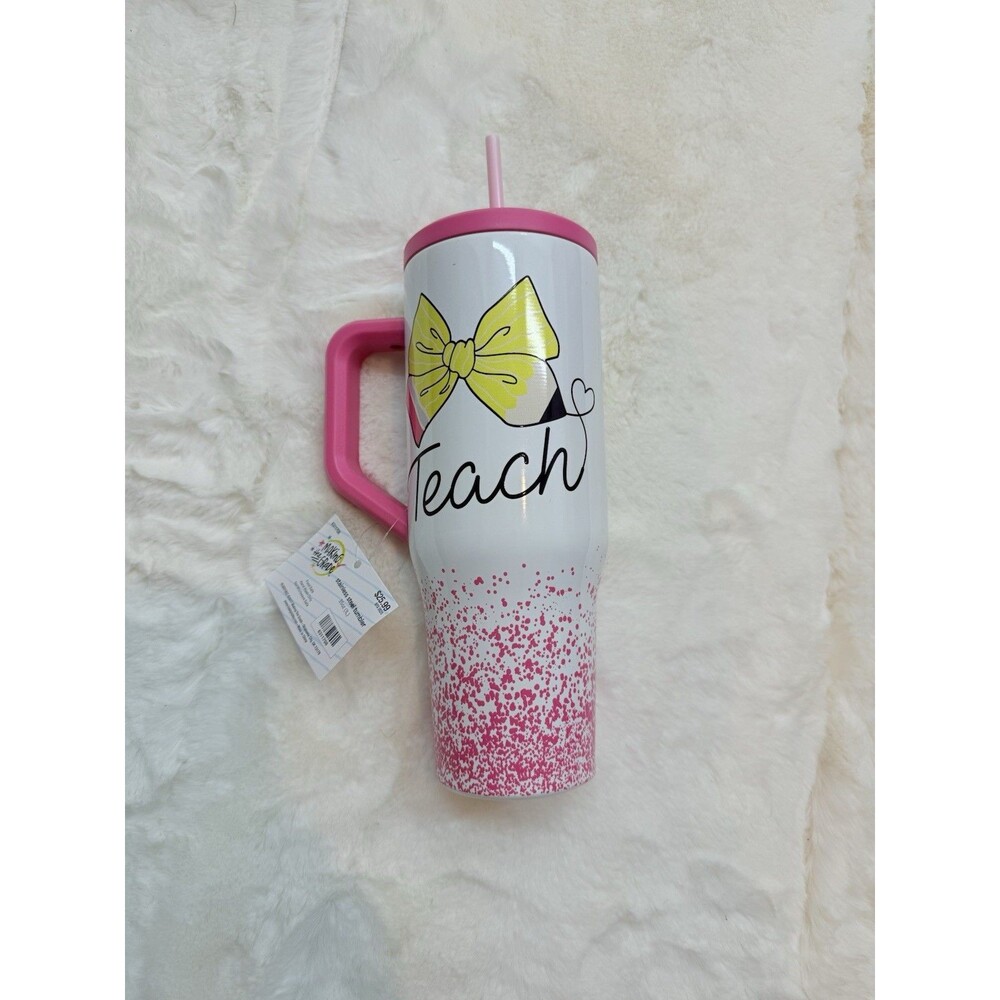 Teacher Stainless Steel Insulated Tumbler White with Straw - Picture 5 of 6